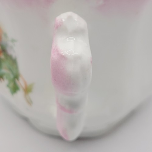 Early 20th Century Porcelain Floral Shaving Mug Moustache Cup Fancy Handle - Picture 20 of 22