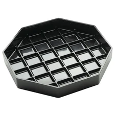 Cal-Mil Octagonal Black Plastic Drip Tray - 4" L x 4" W