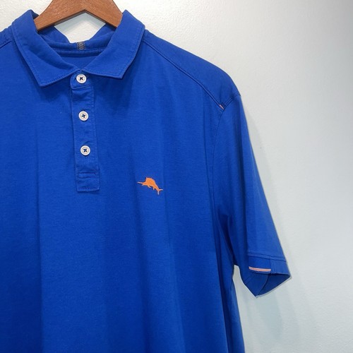 Camisa Tommy Bahama Hombre Azul Real Polo IslandZone Rendimiento Pez Marlín Sólido - Imagen 2 de 8