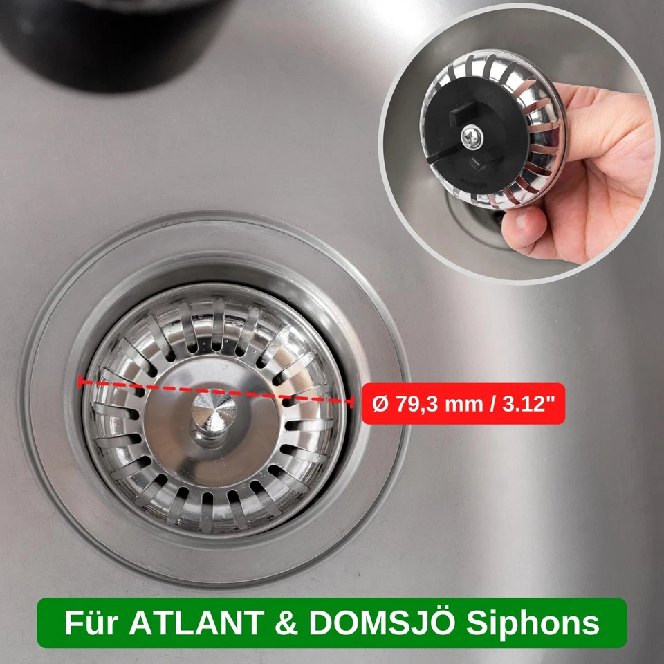 Spülbecken Siebkörbchen 1 Pack Ø 793 mm kompatibel mit IKEA Siphon ATLANT und... - Bild 2 von 4