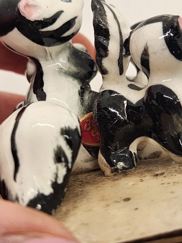 Set of 3 Vintage Bone China Tiny Skunk Family Miniature Figurines - Picture 5 of 12