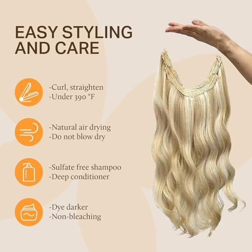 Hair Extensions 14 Inch-75g #P16/22 Light Blonde Highlighted Golden Blonde - Picture 6 of 7