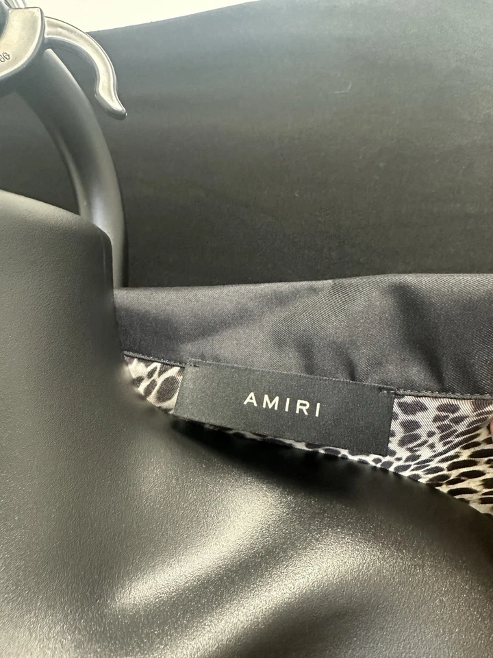 Camisa de seda bowling leopardo blanco y negro AMIRI MA Foto 4 de 4