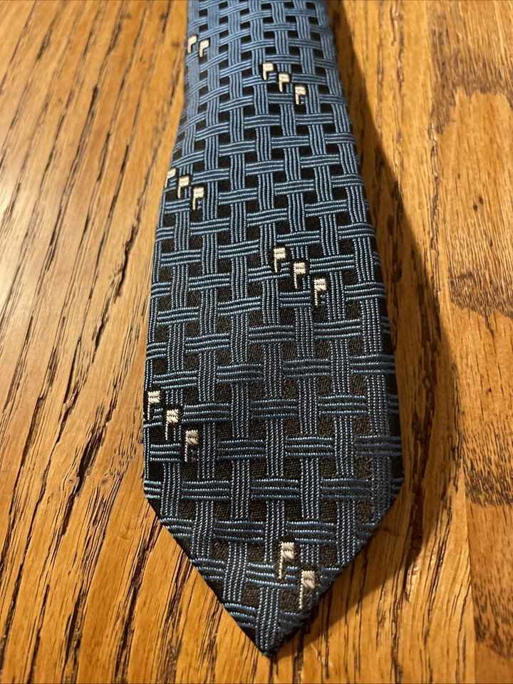 复古 50 年代 Eames Design 紧身领带 Rockabilly VLV 人造丝和醋酸纤维几何图案 — 第 2/4 张图片