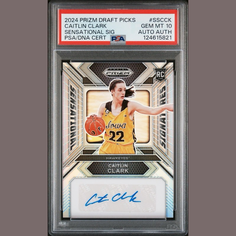 2024 Prizm Draft Caitlin Clark Sensational Signatures Rookie Auto #SS-CCK PSA 10