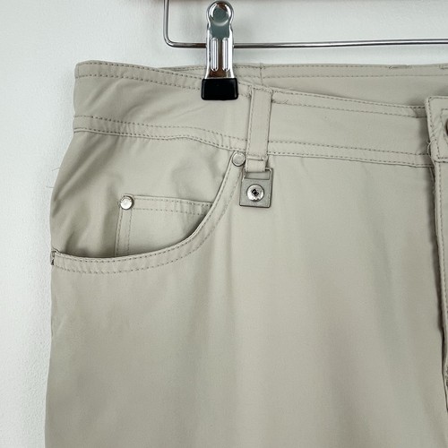 Rohnisch Ladies Golf Trousers Size XL Beige Straight Leg Stretch W34" L31" - Picture 3 of 14