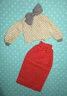 1973 VTG 70s Barbie Best Buy 3203 Red White Black Polka Dot Bow TNT Quick Curl