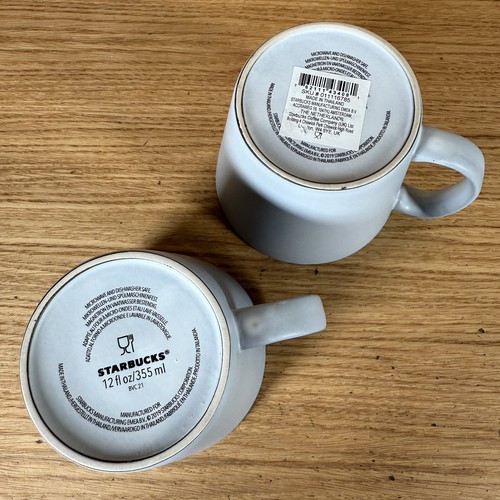 X2 Starbucks Grey Stone Mugs 12oz / 355ml Coffee Cups - Picture 9 of 12
