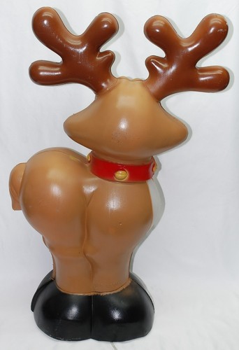 Vintage Smiling Reindeer General Foam Blow Mold Christmas Yard Decor 27" - Picture 5 of 10