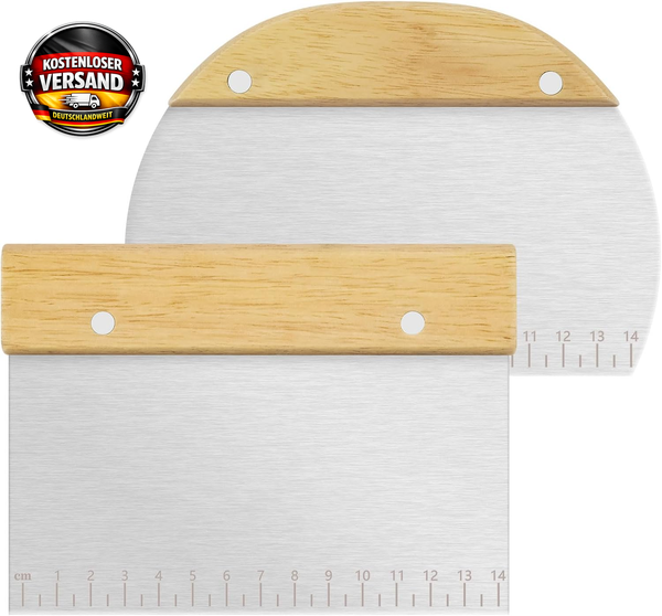 Edelstahl Teigschaber Set 3-Tlg. FüR Backen, Kuchen, Pizza, Brot, PräZises Schne-image