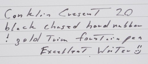 Conklin Crescent 20P Black Chased Hard Rubber Fountain Pen - 14kt Nib - c. 1920 - Picture 6 of 6