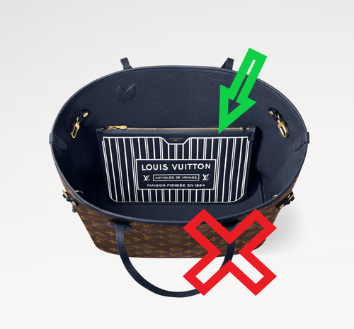 LOUIS VUITTON M14994 Neverfull Inside Out MM Pochette Leder ohne Strap NAVY - Bild 2 von 8