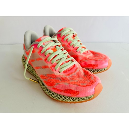 Adidas Men's 4D Runner 1.0 White Signal Coral Green Size 8 Knit Trainers Fashion - Picture 2 of 10