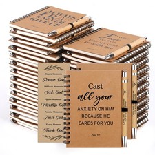 150 Pcs/50 Set Christian Gifts Bulk,Spiral Notebook with Bible Ballpoint Pen ...