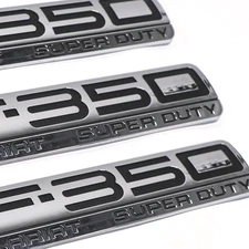 3X Black Silver For F-350 Lariat Super Duty Emblem Rear&Fender Side Badge Decal
