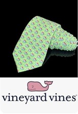 Vineyard Vines Holiday Teen Boys Neck Tie Mint Green Whale Santa Hat Christmas