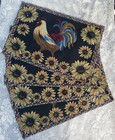 Rooster Chicken Country Farmhouse Tapestry Placemats 19" X 13" Set of 4