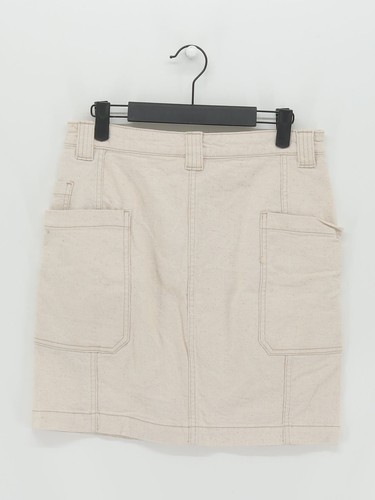 Weekday Damen Midirock UK 10 creme Baumwolle mit Elasthan gerade & Bleistift - Bild 2 von 5