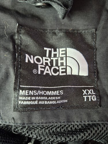 The North Face Hyvent Jacket Mens Sz 2XL Black Waterproof Hidden Hood Rain Coat - Picture 4 of 5