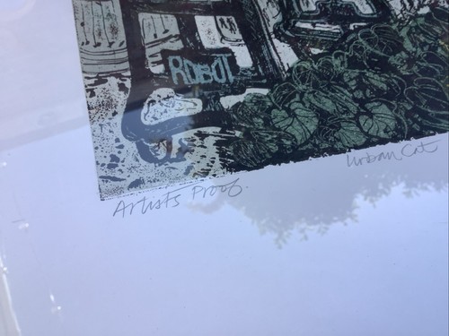 Atemberaubende Radierung Linolschnitt von Carol Walkin "urban Cat" AP funktioniert in V&A & NPG - Bild 2 von 17