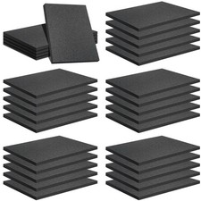 32 Pcs 12" x 8" x 0.5" Polyethylene Foam Sheets Black Foam Padding for Packin...