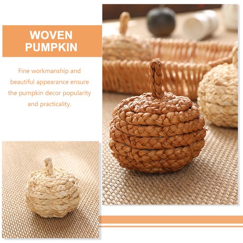  2 Pcs Festive Holiday Decoration Artistic Woven Pumpkins Decorative - Picture 9 of 12