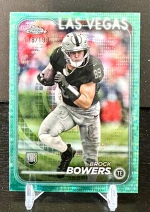 2024 Topps Chrome #207 Brock Bowers Aqua Sonar Refractor #/199