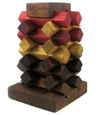 Raising Tower - Wooden Brain Teaser Puzzle