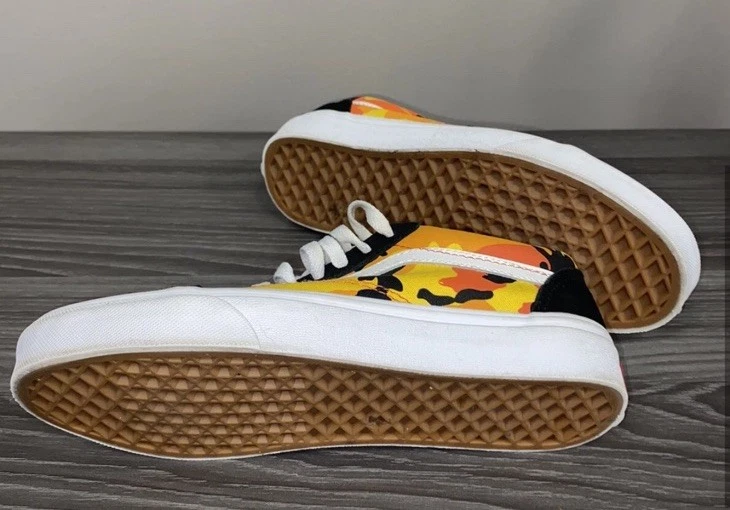 Vans Old Skool Pop Camuflado Para hombres Jóvenes Talla 5 Naranja Negro Gamuza Lona Zapatos de Skate Foto 3 de 4