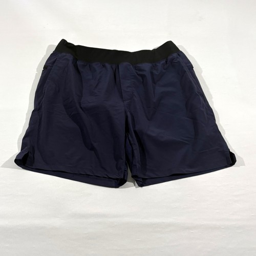 Fabletics Lined Shorts Mens Blue Black Athletic Running Stretch Performance Sz L