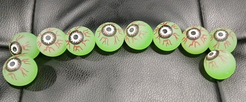 10 Stück Halloween Augäpfel Hüpfbälle, im Dunkeln leuchtende Hüpfbälle  - Bild 1 von 5