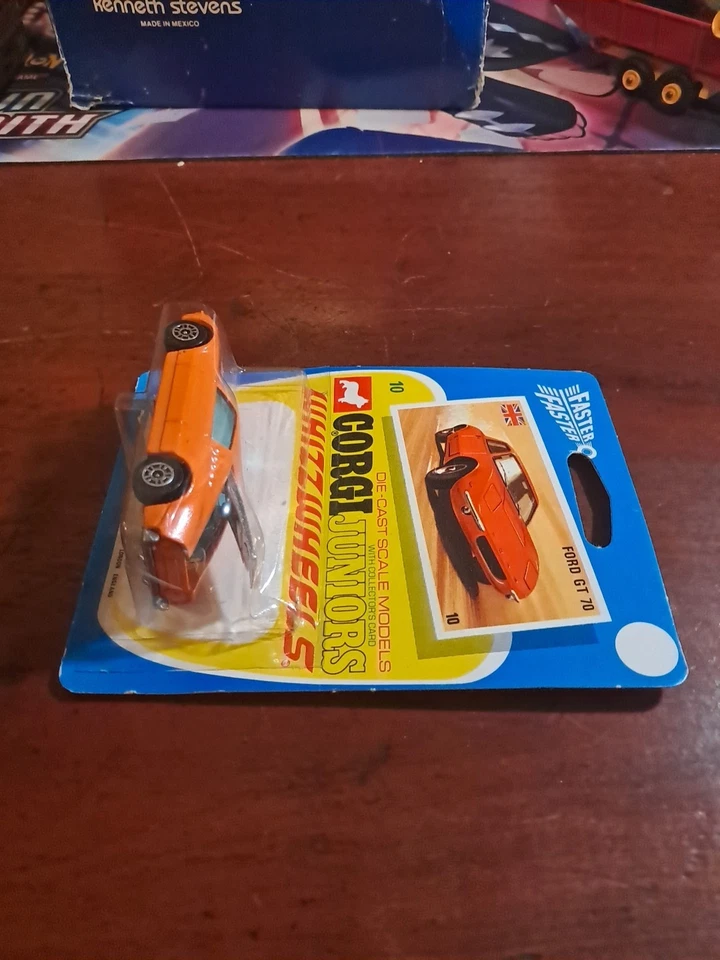 Vintage Corgi Juniors Whizzwheels #10 FORD GT 70 Orange Sealed On Card Mint - Image 4 of 4