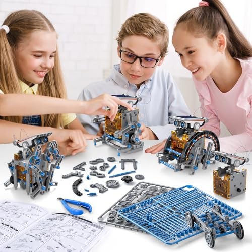 STEM 12-in-1 Education Solar Robot Toys for Boys Ages 8-13, DIY STEM Grey - Picture 3 of 8