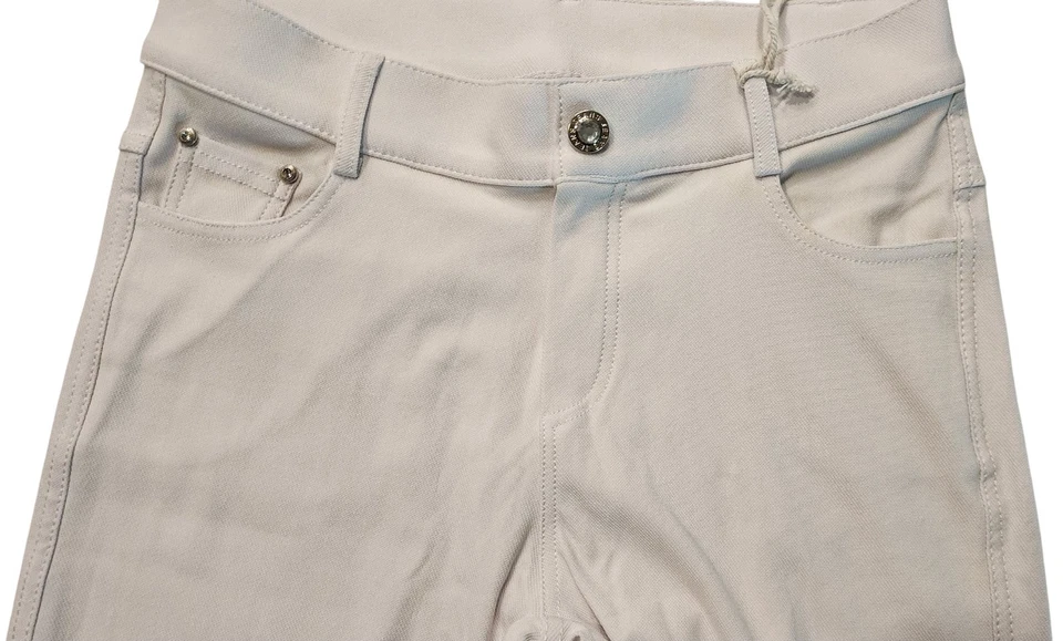 Leggings ajustados Yelete blancos de 5 bolsillos elásticos de mezcla de algodón para mujer S nuevos con etiquetas Foto 3 de 4