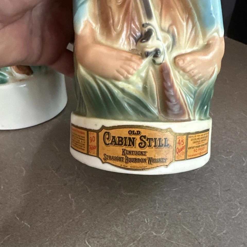 2 Vintage Cabin Still Kentucky Bourbon Whiskey Decanter Hillbilly Figurine 1969 - Image 4 of 4
