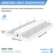 Commercal LED Linear High Bay Light 150W-400W 5000K Garage Warehouse Shop Lights