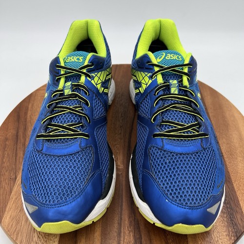 Size 13 Asics Mens GT 2000 3 T500N Blue/neon Green Running Shoes Sneakers - Picture 6 of 12