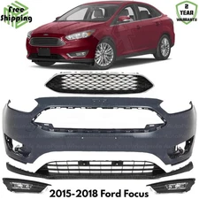 Front Bumper Cover Fascia & Grille Assembly Kit For 2015-2018 Ford Focus