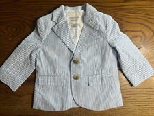 NWT Janie And Jack Flower Show The Seersucker Blazer Boys Jacket Sz 6-12 Months