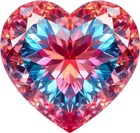 Colourful Diamond Heart Wall Art Bedroom Nursery Car Vinyl Sticker Decal 6 Sizes