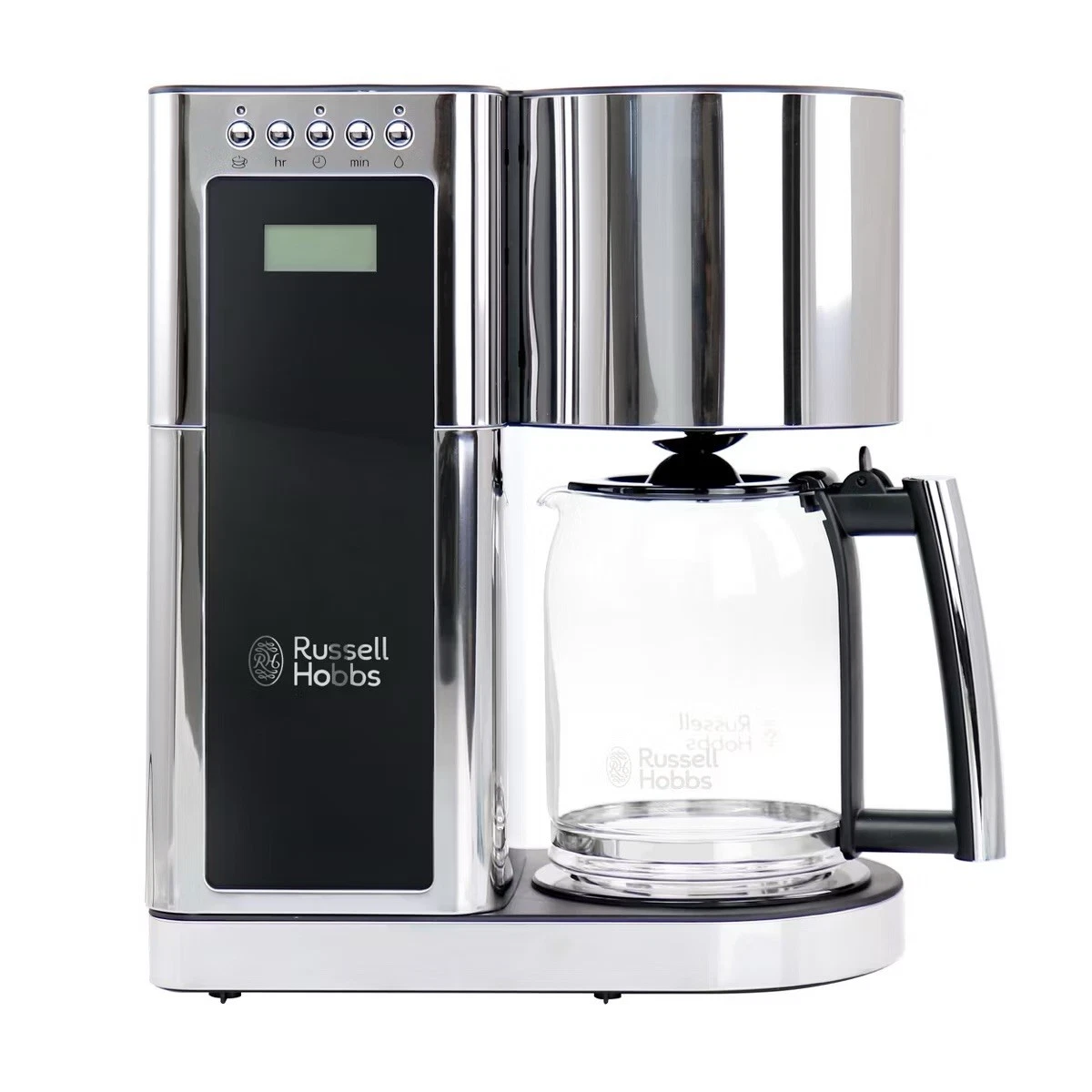 Russell Hobbs Glass 8 Cup Coffeemaker in Black & Stainless Steel