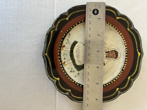 Quimper Like MWZ Folk Art Hanging Plate Black African Peasant France 6” VTG Rare - Picture 9 of 9