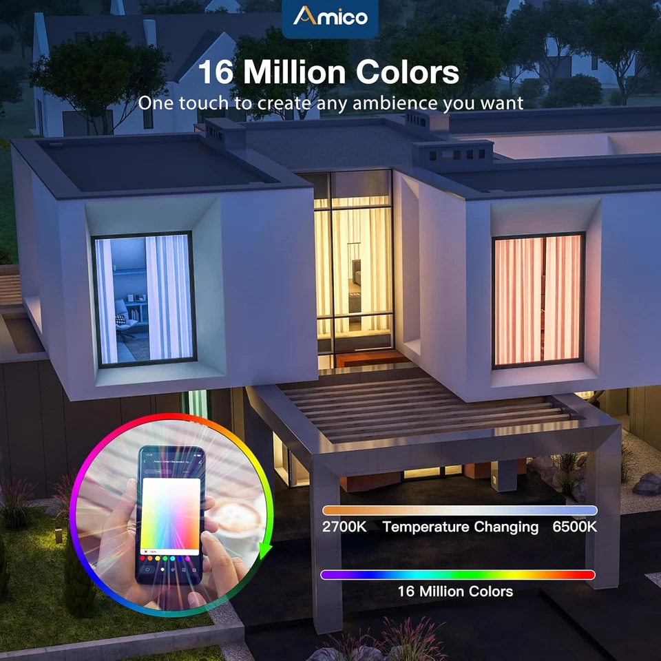 6 Pack 6 Inch Smart LED Recessed Lighting, Wifi Canless Downlight with Junction - Image 3 of 4