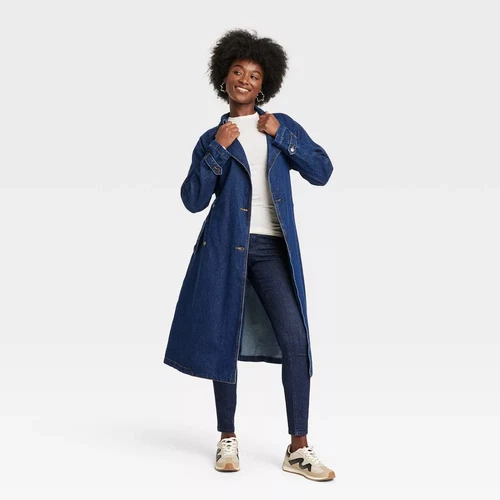Women's Denim Trench Coat - Universal Thread