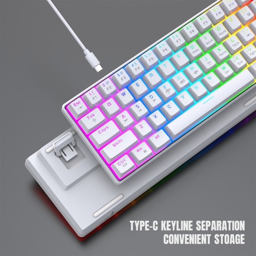 V900 61Key Mechanical Keyboard with Backlighting Hot Swappable Keyboards - Afbeelding 3 van 8