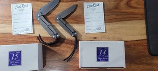 1999 Chris Reeve Knives Large & Small Sebenza. Certificate and original boxes.