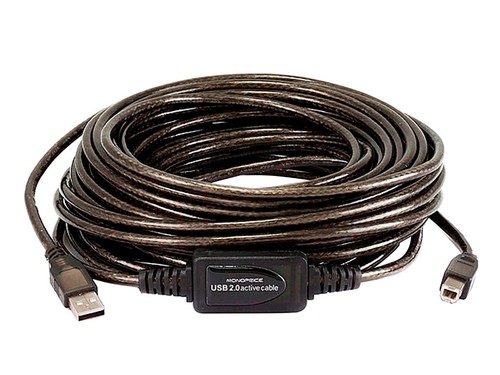 Monoprice USB-A to USB-B 2.0 Cable - Active, 28/24AWG, Black, 49ft - Picture 5 of 6