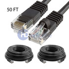 2x 50FT CAT5e Cable Ethernet Lan Network CAT5 RJ45 Patch Cord Internet Black