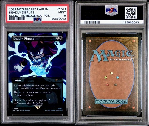 2025 MTG SECRETLAIR SONIC IL RICCIO LAMINA SENZA BORDI DISPUTA MORTALE 2091 PSA 9 - Foto 3 di 3