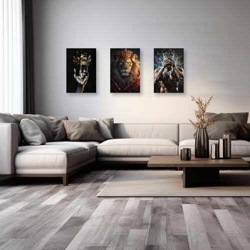 Afroamerikanisches Wandbild Schwarz König Leinwand 3 Stück 12x16 Zollx3 Stck. Braun - Bild 4 von 6